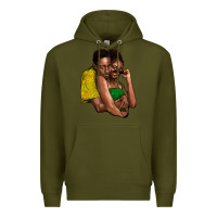 Army Green black couple Premium Hoodie - NancyCooperArtShop