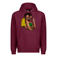 Burgundy black couple Premium Hoodie - NancyCooperArtShop
