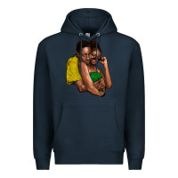 Navy black couple Premium Hoodie - NancyCooperArtShop