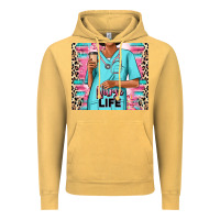Vintage Mustard nurse life afro woman Vintage Hoodie - RanaPortraitStore