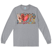 Heather Grey peace love 100 days of school Long Sleeve Tee - RacoonDesign