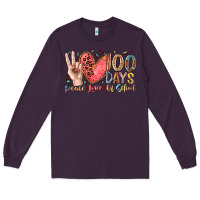 Plum peace love 100 days of school Long Sleeve Tee - RacoonDesign