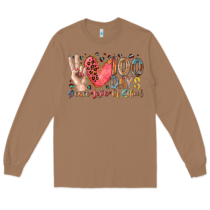 Peace Love 100 Days Of School Long Sleeve Tee by RacoonDesign | Teevron