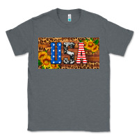 Charcoal Heather usa sunflowers license plate Classic Tee - HRA Design Shop