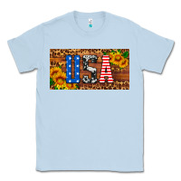 Dusty Blue usa sunflowers license plate Classic Tee - HRA Design Shop