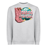 Heather Grey western disco cowgirl Heavyweight Sweatshirt - texasbilliewilder
