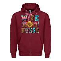 Burgundy wife mom nurse Zipper Hoodie - AdoDesignShop