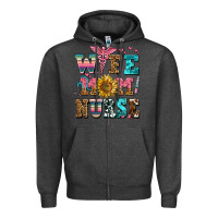 Charcoal Heather wife mom nurse Zipper Hoodie - AdoDesignShop