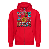Red wife mom nurse Zipper Hoodie - AdoDesignShop