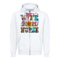 White wife mom nurse Zipper Hoodie - AdoDesignShop