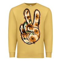 Antique Gold Floral Gold Peace Sign Premium Sweatshirt - Jasminsmagicworld