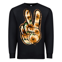 Black Floral Gold Peace Sign Premium Sweatshirt - Jasminsmagicworld