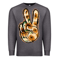 Charcoal Heather Floral Gold Peace Sign Premium Sweatshirt - Jasminsmagicworld