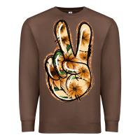 Chestnut Floral Gold Peace Sign Premium Sweatshirt - Jasminsmagicworld