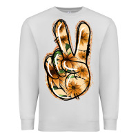 Dove Grey Floral Gold Peace Sign Premium Sweatshirt - Jasminsmagicworld