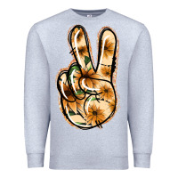 Heather Grey Floral Gold Peace Sign Premium Sweatshirt - Jasminsmagicworld