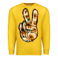 Lemon Floral Gold Peace Sign Premium Sweatshirt - Jasminsmagicworld