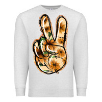 Oatmeal Heather Floral Gold Peace Sign Premium Sweatshirt - Jasminsmagicworld