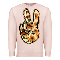 Pale Pink Floral Gold Peace Sign Premium Sweatshirt - Jasminsmagicworld