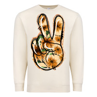 Sandshell Floral Gold Peace Sign Premium Sweatshirt - Jasminsmagicworld
