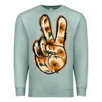 Seafoam Floral Gold Peace Sign Premium Sweatshirt - Jasminsmagicworld