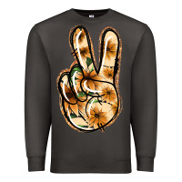 Smoke Floral Gold Peace Sign Premium Sweatshirt - Jasminsmagicworld