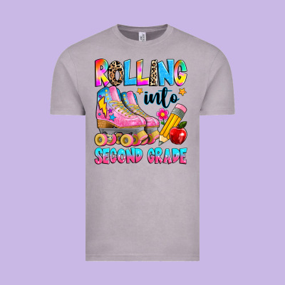 Rolling Into Second Grade Vintage Tee Designed By Texasbilliewilder