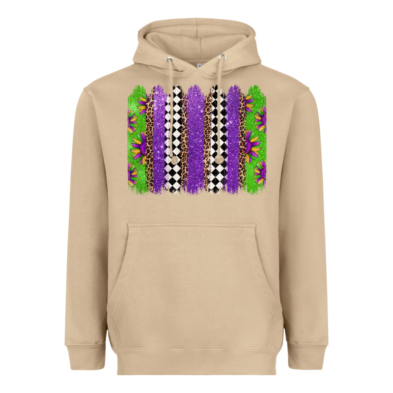 Mardi Gras Brushstrokes Heavyweight Hoodie by Jasminsmagicworld | Teevron