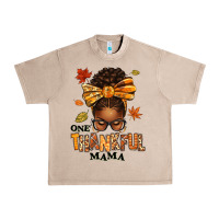 French Oak one thankful mama afro messy bun Urban Heavy Tee - texasbilliewilder