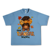 Pebble Blue one thankful mama afro messy bun Urban Heavy Tee - texasbilliewilder