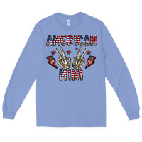Colony Blue american mini Long Sleeve Tee - CowhideDigitalArt