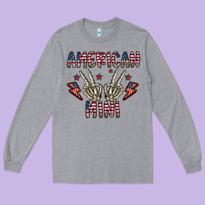 American Mini Long Sleeve Tee Designed By Cowhidedigitalart