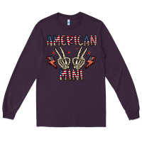 Plum american mini Long Sleeve Tee - CowhideDigitalArt
