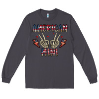 Smoke american mini Long Sleeve Tee - CowhideDigitalArt