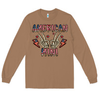 Toasted Coconut american mini Long Sleeve Tee - CowhideDigitalArt