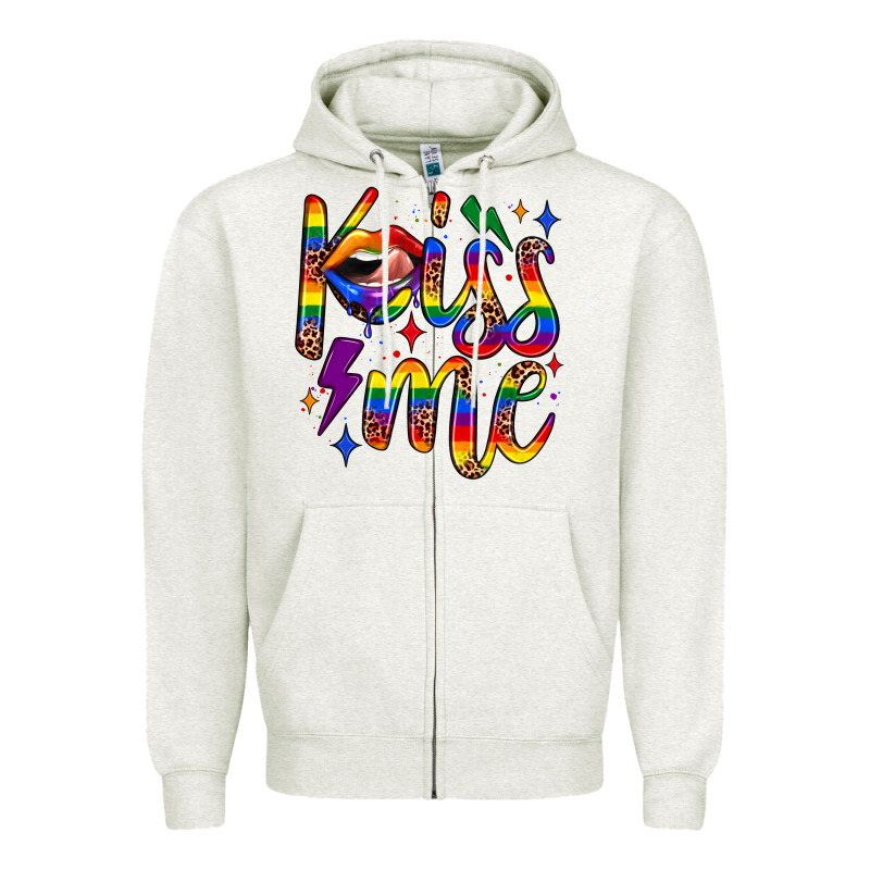 Kiss Me Zipper Hoodie by JahusDesignShop | Teevron