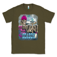 Army Green Winter tis the season skeleton Classic Tee - FaDigitalArtStudio