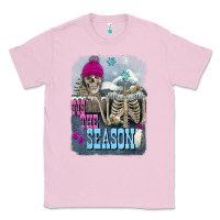 Bubblegum Pink Winter tis the season skeleton Classic Tee - FaDigitalArtStudio