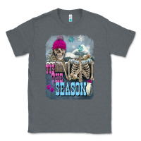 Charcoal Heather Winter tis the season skeleton Classic Tee - FaDigitalArtStudio