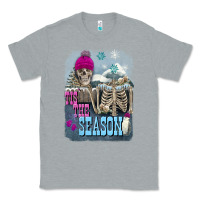 Heather Grey Winter tis the season skeleton Classic Tee - FaDigitalArtStudio