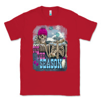 Red Winter tis the season skeleton Classic Tee - FaDigitalArtStudio