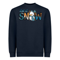 Navy Let It Snow Snowman Heavyweight Sweatshirt - RanaPortraitStore