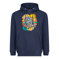 Navy Here comes the sun Heavyweight Hoodie - NancyCooperArtShop