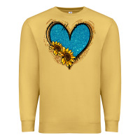 Antique Gold Gold Glitter Sunflower Blue Heart Premium Sweatshirt - Jasminsmagicworld
