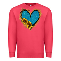 Cardinal Gold Glitter Sunflower Blue Heart Premium Sweatshirt - Jasminsmagicworld