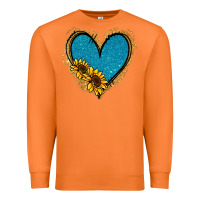 Carrot Gold Glitter Sunflower Blue Heart Premium Sweatshirt - Jasminsmagicworld