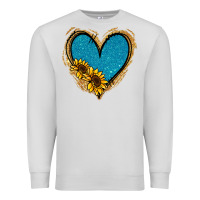 Dove Grey Gold Glitter Sunflower Blue Heart Premium Sweatshirt - Jasminsmagicworld