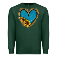 Sports Green Gold Glitter Sunflower Blue Heart Premium Sweatshirt - Jasminsmagicworld