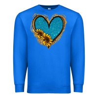True Royal Gold Glitter Sunflower Blue Heart Premium Sweatshirt - Jasminsmagicworld
