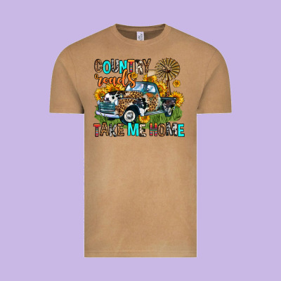 Country Roads Take Me Home Vintage Tee Designed By Zillion Design Studio